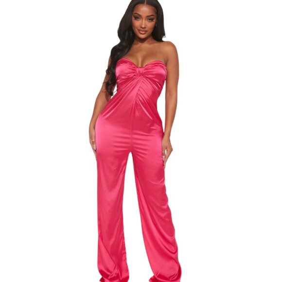 Fashion Nova Pants - Vibrant Pink Wide-Leg Pant Jumpsuit - New with tags